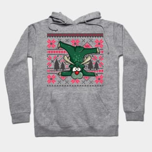 Ugly Christmas Sweater T-Shirt Funny Reindeer Contortionist Hoodie